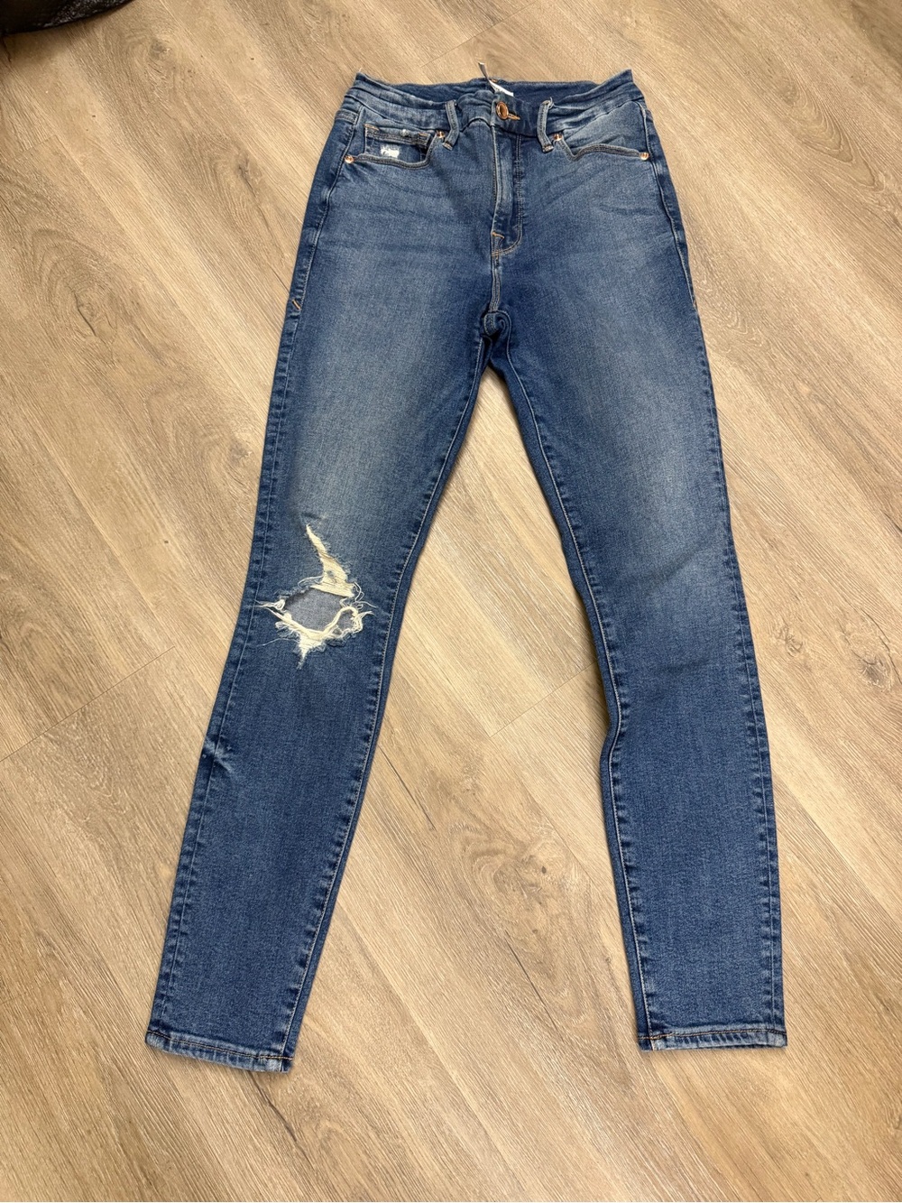 Good American Good Waist Distressed Skinny Jeans Women’s Size 4 0088